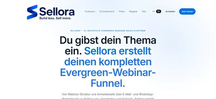 SELLORA — Startseite der Anwendung